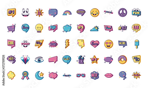 bundle of fifty slang set icons