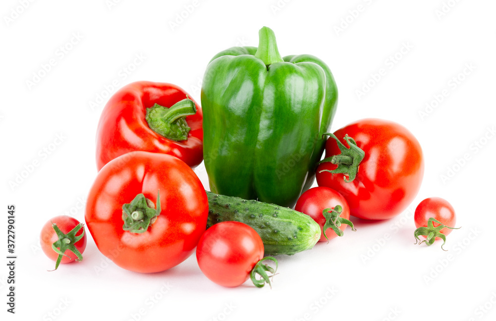 Vegetables on white background. Fresh food Vegetables on white background. Fresh food