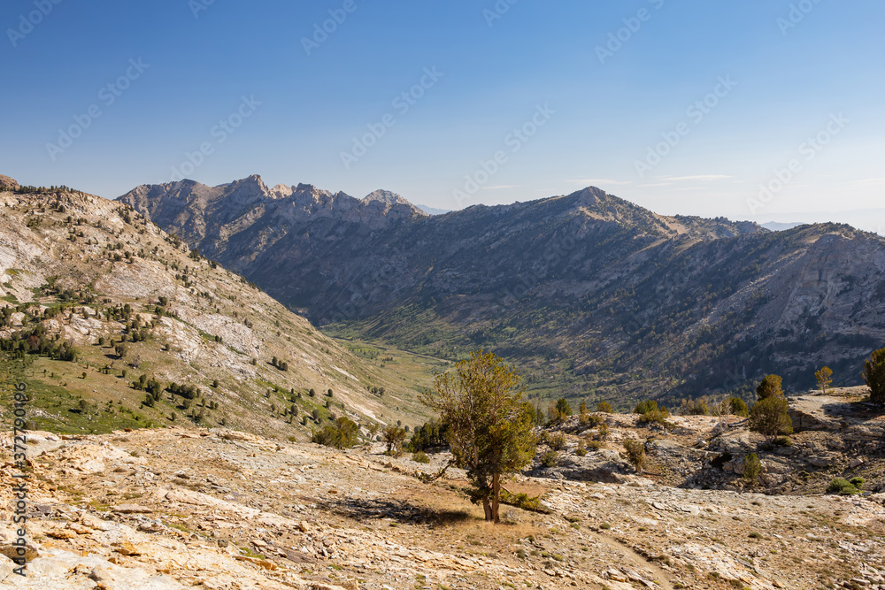 Morning view of the beautiful landscape around the Ruby Crest Trail