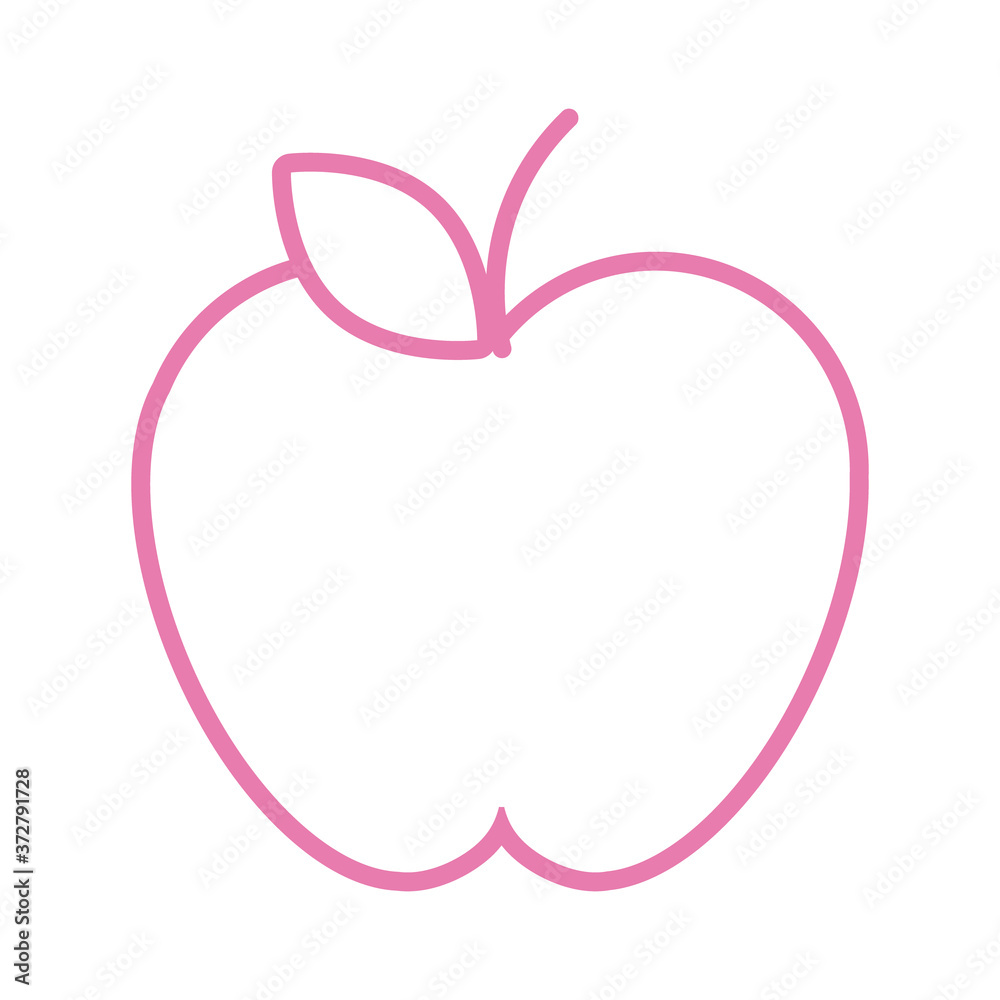 apple fresh fruit line style icon