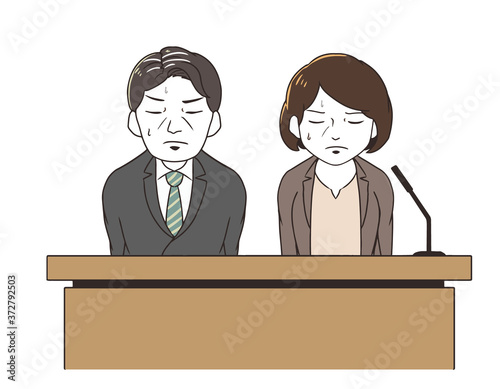 2人で謝罪会見