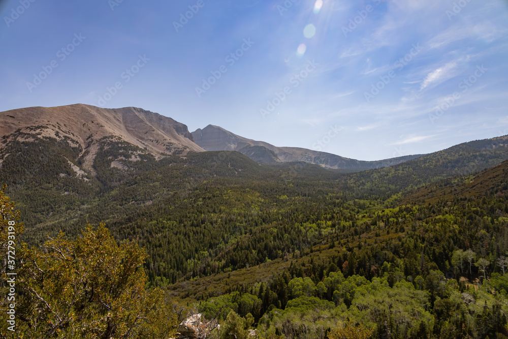Sunny view of the beautiful Wheeler Peak from the Mather Point Sunny view of the beautiful Wheeler Peak from the Mather Point