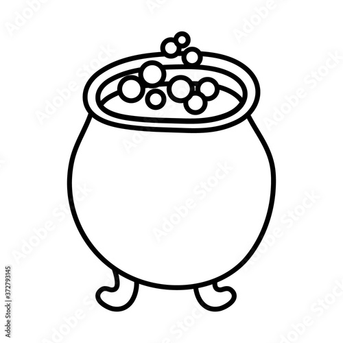 witch cauldron pot line style icon
