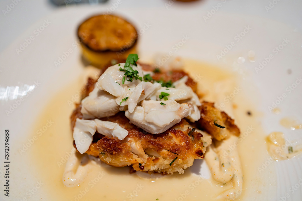 Close up shot of delicious Crab cake