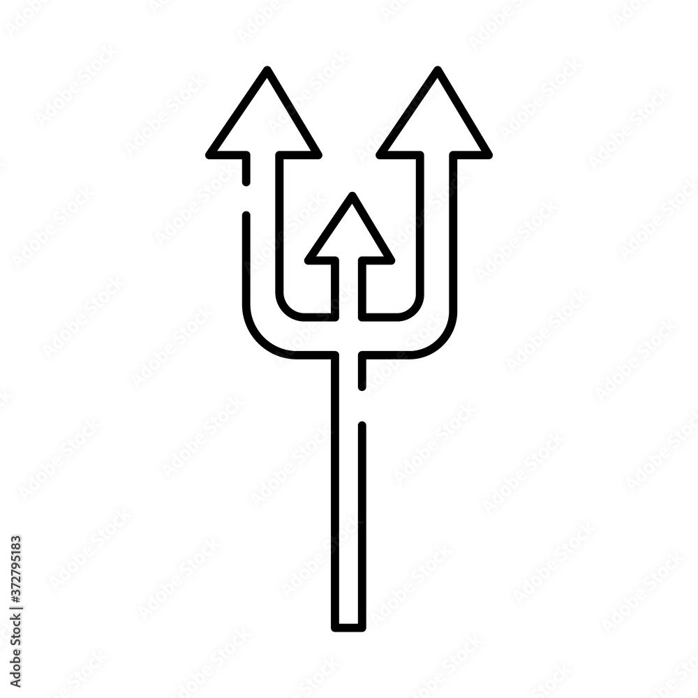 devil trydent fork line style icon devil trydent fork line style icon