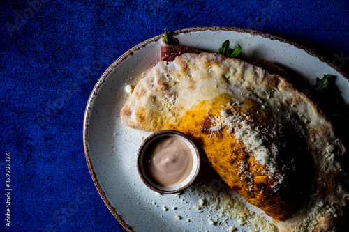 panzerotti with tomato and mozzarella