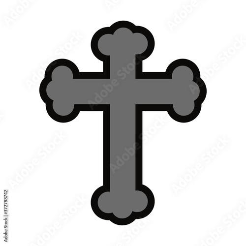 religious cross symbol flat style icon