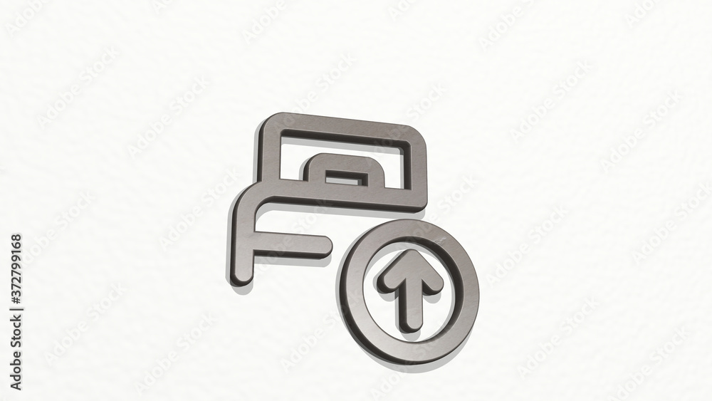 hotel single bed upload 3D icon on the wall, 3D illustration for building and architecture hotel single bed upload 3D icon on the wall, 3D illustration for building and architecture