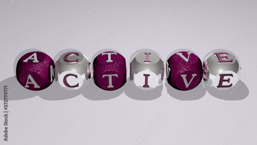 active combined by dice letters and color crossing for the related meanings of the concept for activity and background active combined by dice letters and color crossing for the related meanings of the concept for activity and background