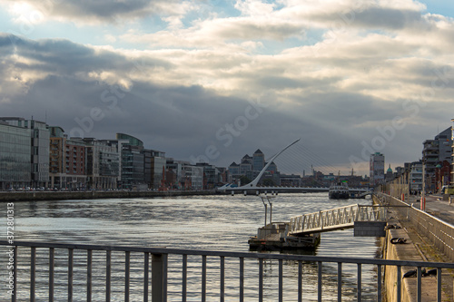 Photography Samuel Beckett Bridge Over the River Liffey in Dublin Ireland