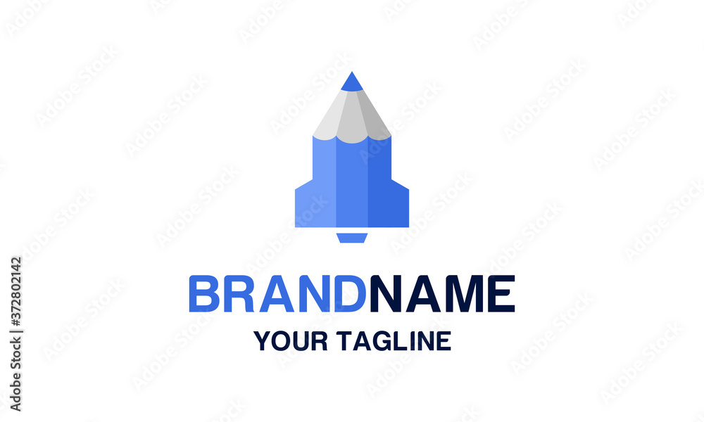 Modern pencil rocket Logo design vector EPS 10 Modern pencil rocket Logo design vector EPS 10