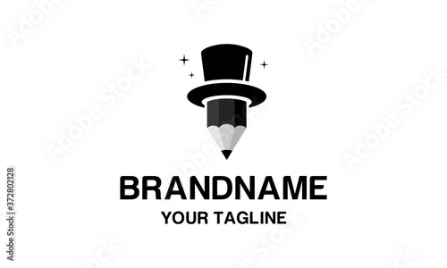 Modern pencil magic logo design vector EPS 10