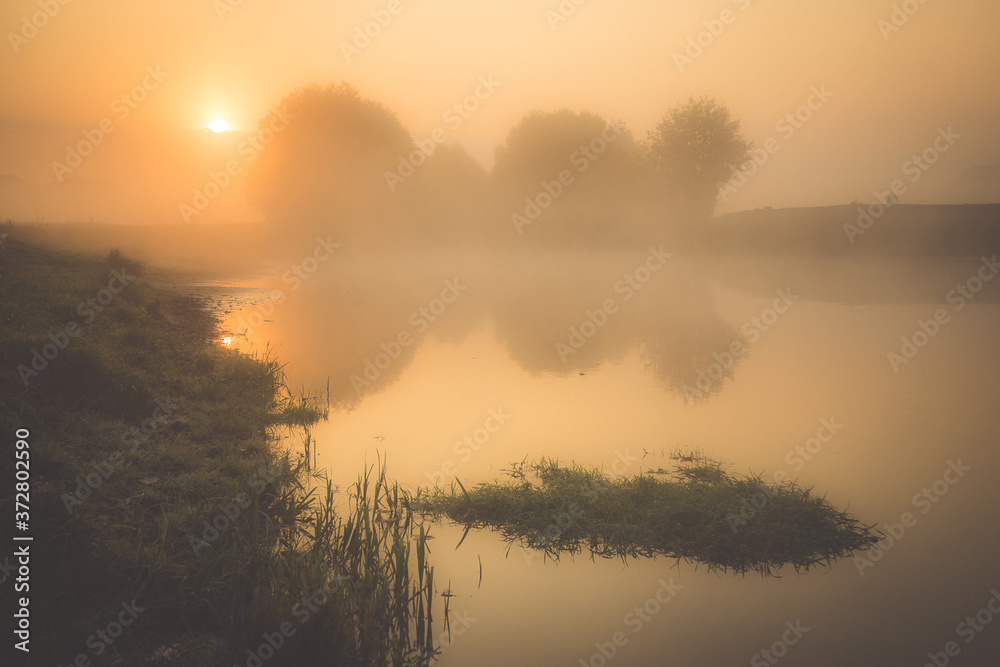 sunrise over lake