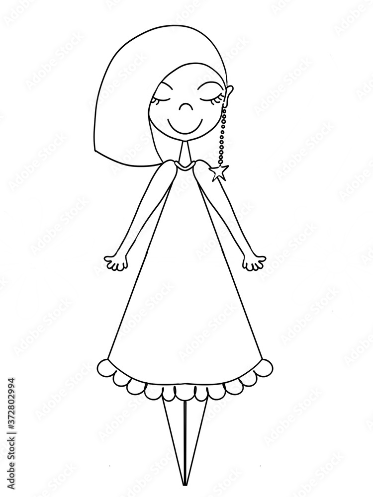 Fototapeta premium vector illustration of a girl wearing dress