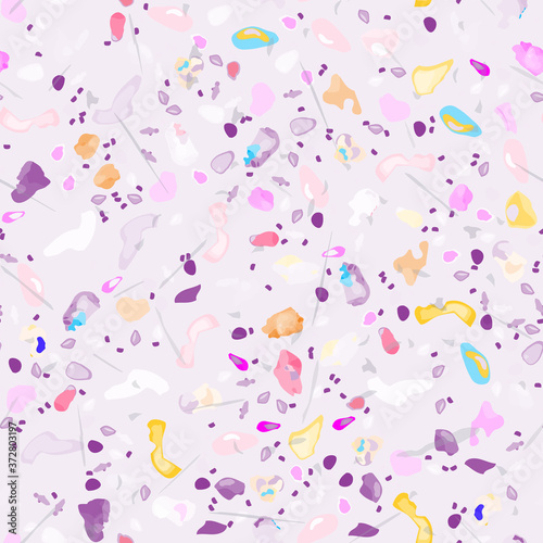 Terrazzo Texture Vector. Flooring Seamless Pattern