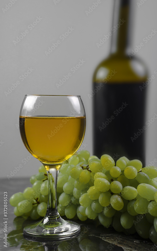 wine and grapes bottle wine