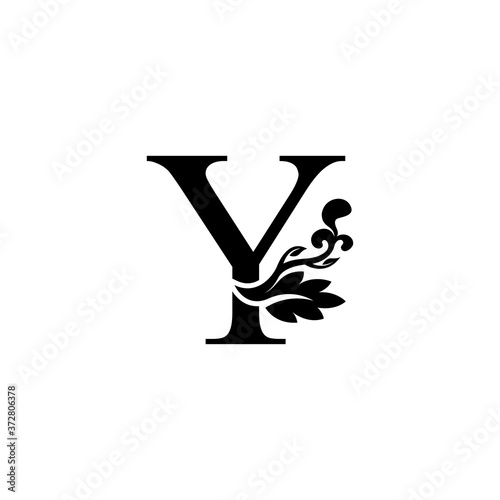 initial letter y luxury ornament black color