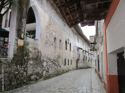 beautiful alley in zacatlan city, puebla, mexico