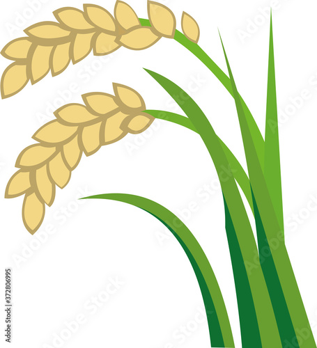 Vector emoticon illustration of a wheat plant