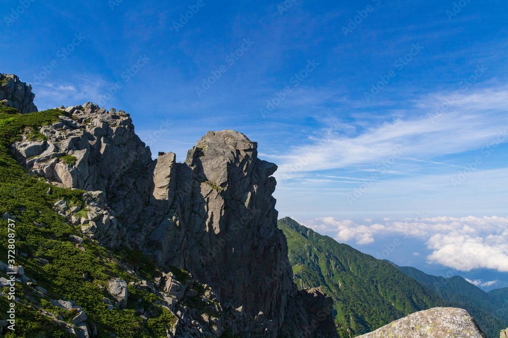 Naklejka premium 中央アルプス・宝剣岳 天狗岩