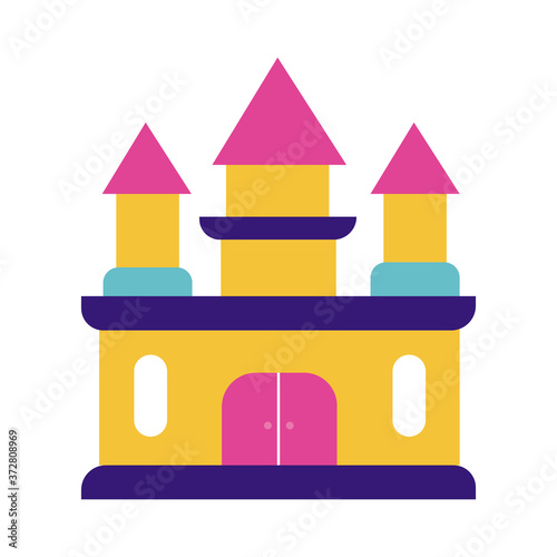 castle air mechanical fairground attraction flat style icon
