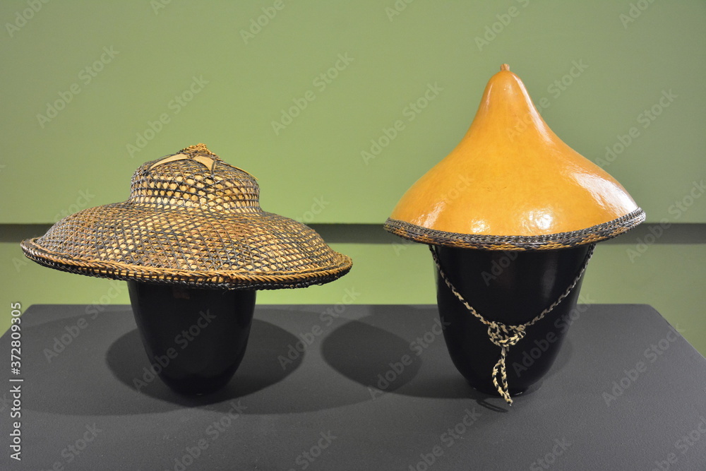 Sarok and kattukong hat made from bamboo by Filipinos Stock Photo | Adobe  Stock