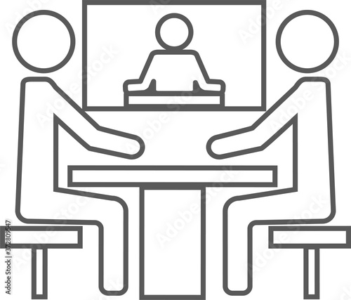 アイコン素材_感染症対策_オンライン会議