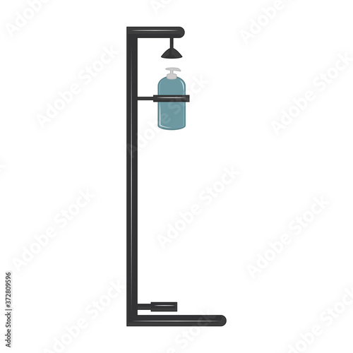 Isolated antibacterial gel dispenser. Coronavirus prevention - Vector