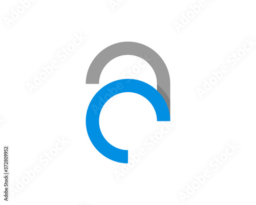 Simple abstract letter C and A conceptual symbol