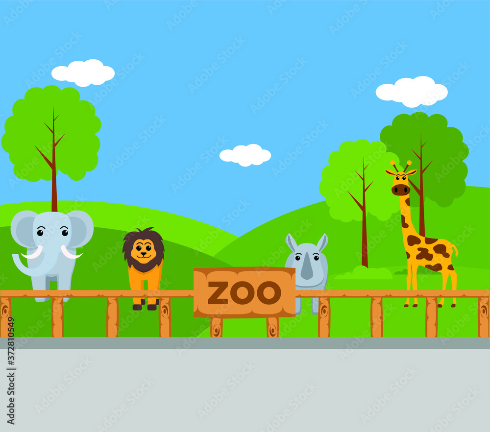 Flat design of Zoo Animals Flat design of Zoo Animals