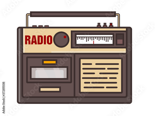 Old Radio Flat Vector