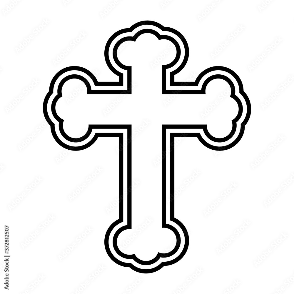 religious cross symbol line style icon religious cross symbol line style icon