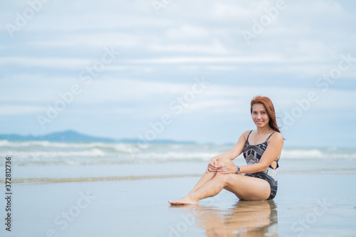 A woman wearing a bikini, portrait sexy girl 