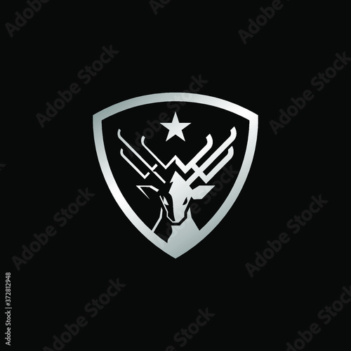 Deer Shiled Minimalist Modern Logo