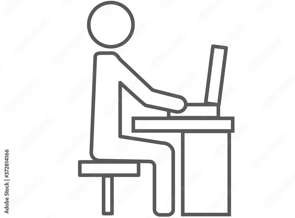 アイコン素材_感染症対策_テレワーク アイコン素材_感染症対策_テレワーク