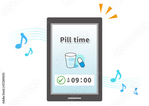 An app that notifies you of your medication time. Image Illustration.