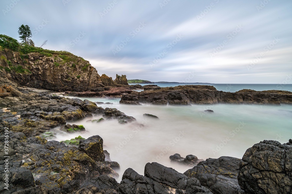a long exposure on the coast in New South Wales in Australia a long exposure on the coast in New South Wales in Australia