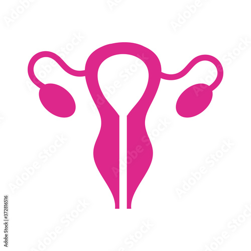 female reproductive organ silhouette style icon