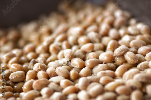 Soybeans fermented with bacillus subtilis var. natto for producing 