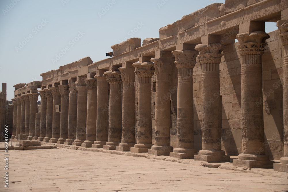 Philae Temple, columns, Aswan, Egypt