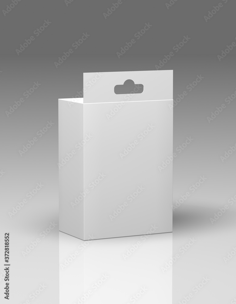 3D Illustration of Blank Product Box - Back 3D Illustration of Blank Product Box - Back