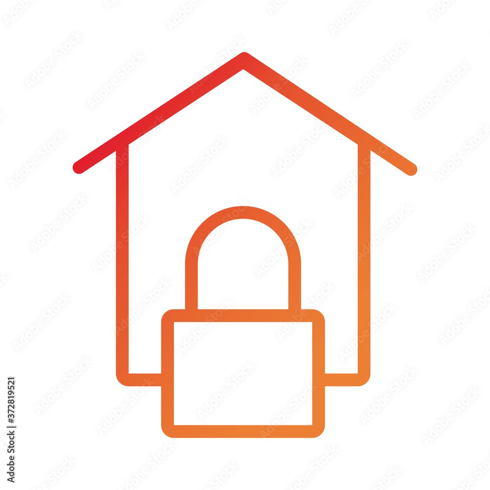 safe padlock with house data security gradient style safe padlock with house data security gradient style