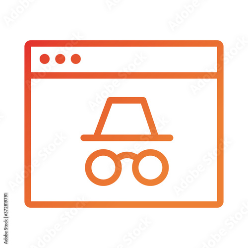 webpage template with spy hat and glasses gradient style