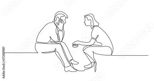 young man and woman talking having conversation