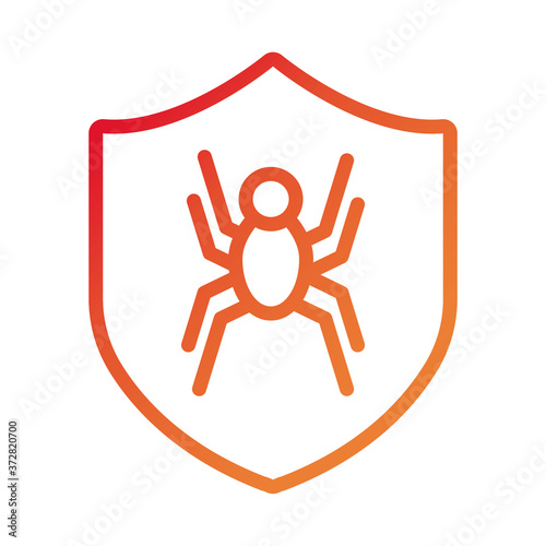 shield secure with spider gradient style icon