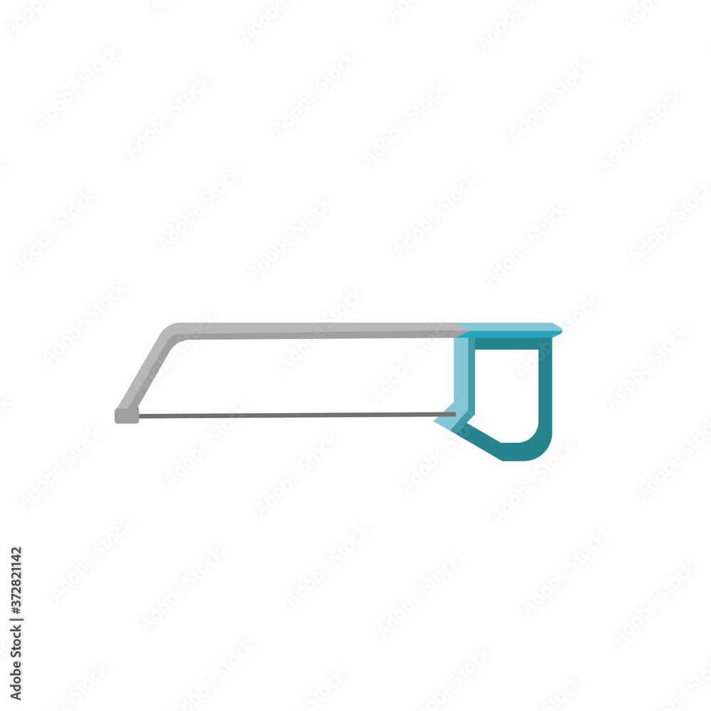 Portable Iron Saw Flat Icon Illustration Isolated in White Portable Iron Saw Flat Icon Illustration Isolated in White