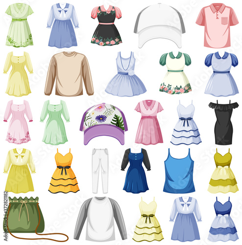 Set of fashion outfits