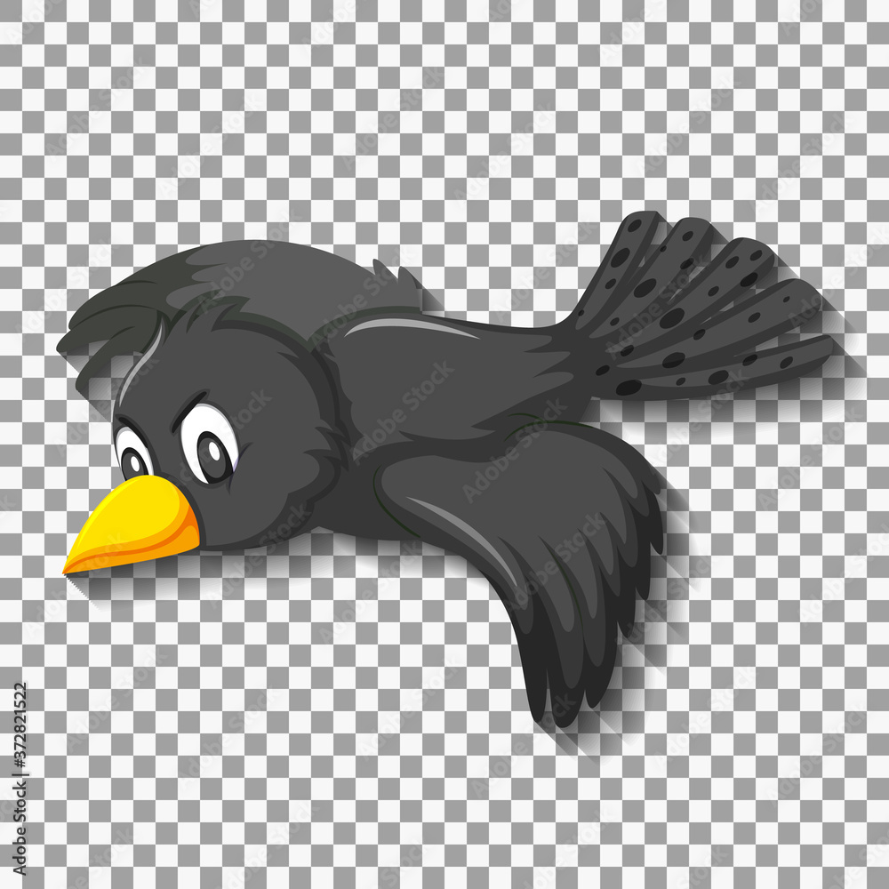 Fototapeta premium Black bird cartoon character