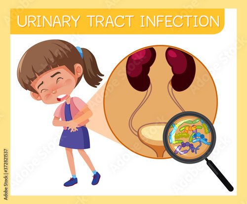 Girl having urinary tract infection photo