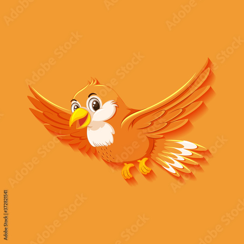 Cute orange bird cartoon character © brgfx